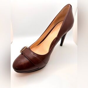 Cole Haan, Chelsea Buckle Pump, Chestnut Patent